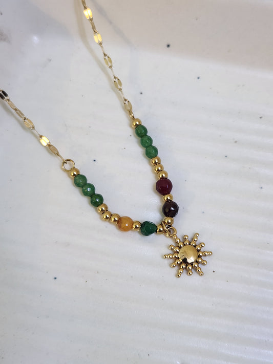 Earthy Sunshine Beaded Necklace