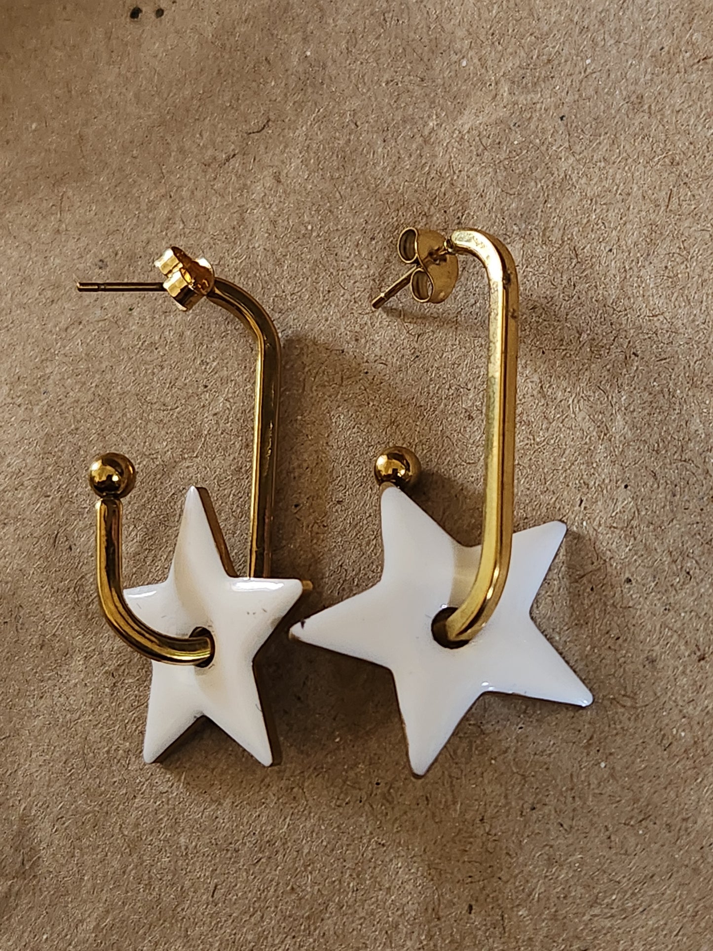 White Star Retro Earrings