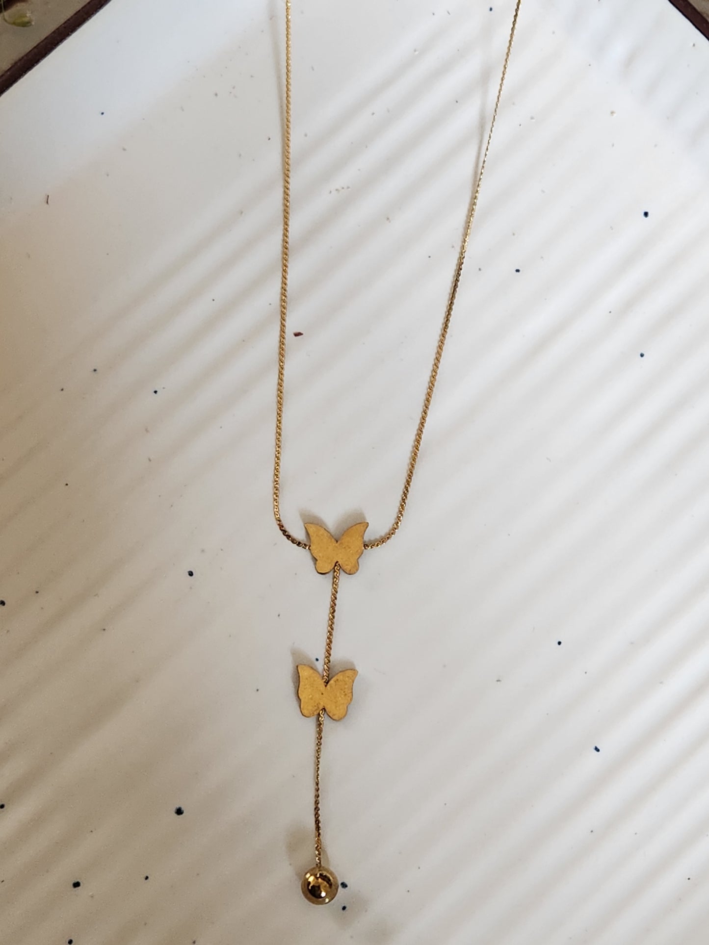 Duo Butterfly Dangler Necklace