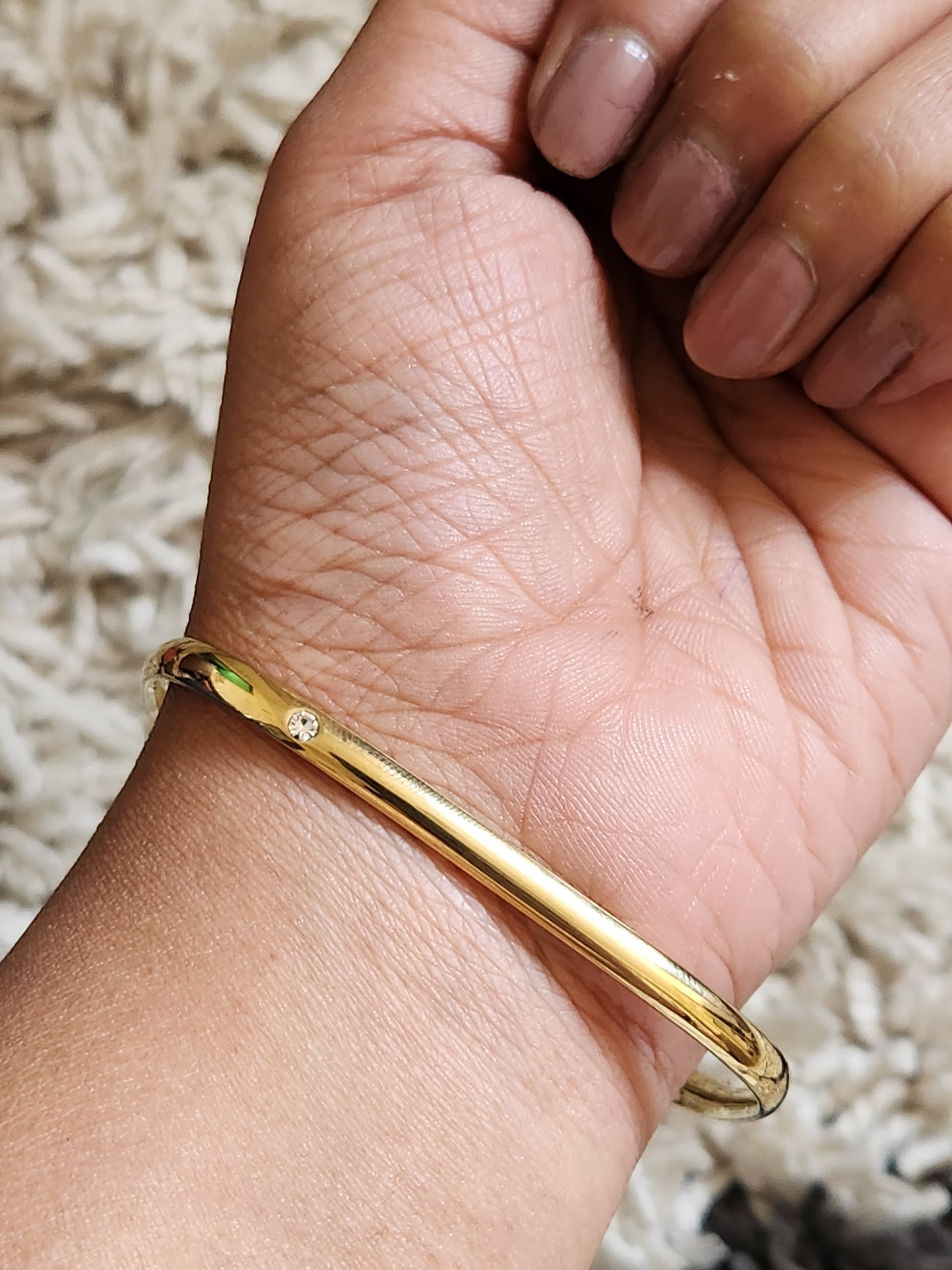 Square Bangle With Zircon