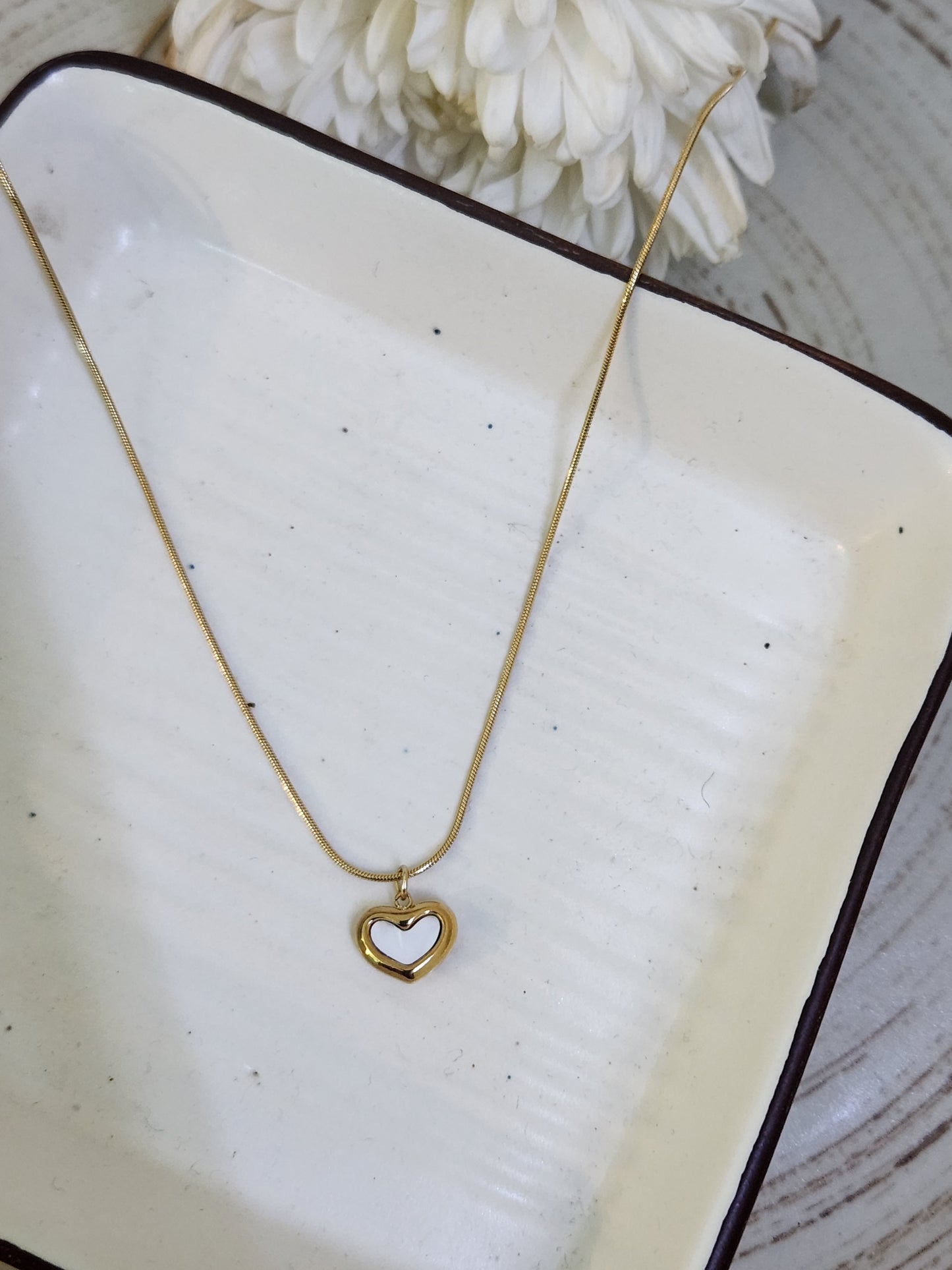 Little Heart Necklace With Pearl