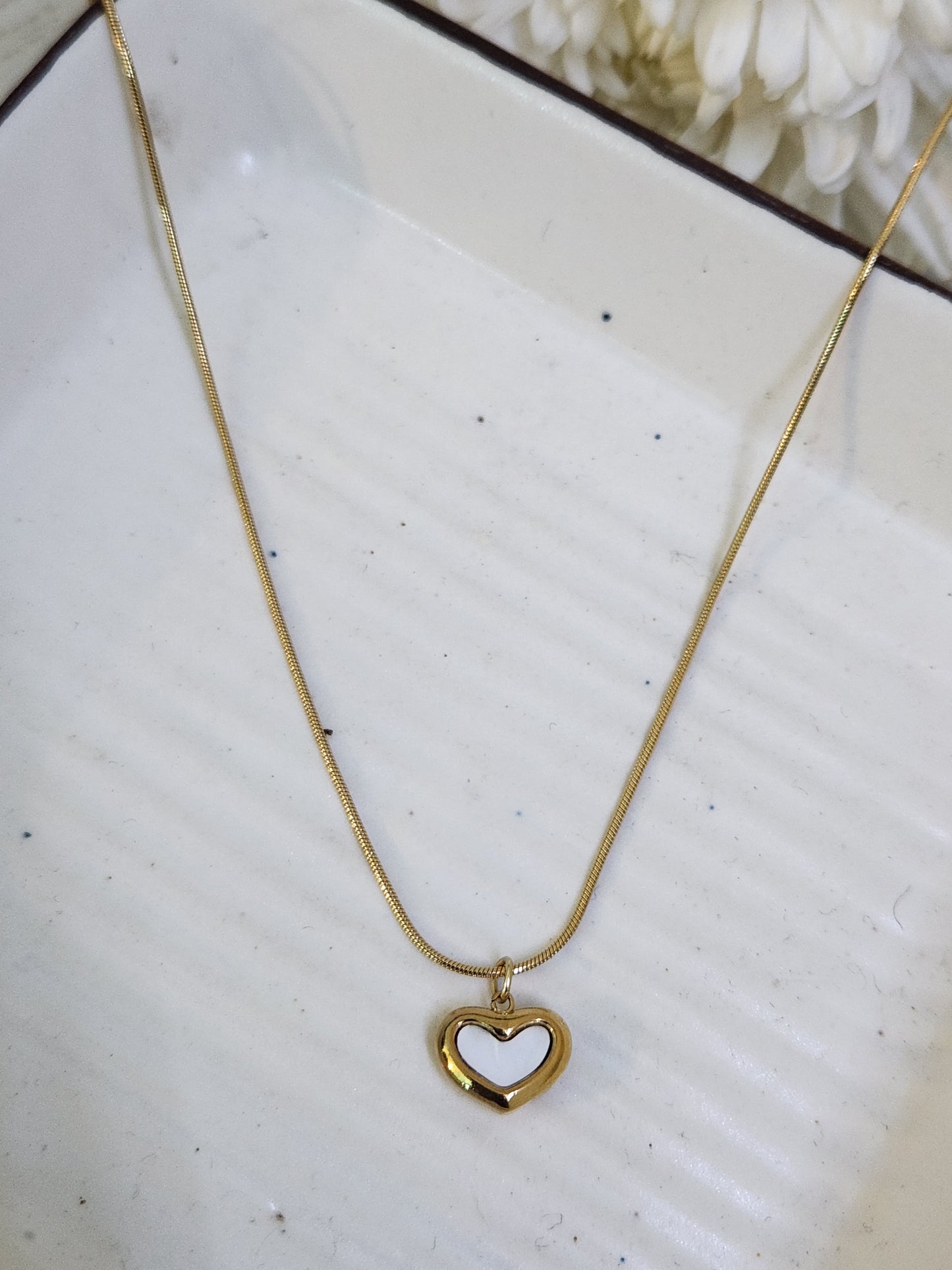 Little Heart Necklace With Pearl