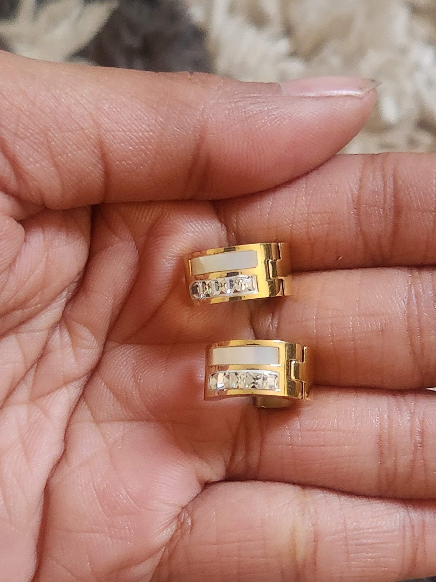Pearl Zircon Dual Mini Hoops
