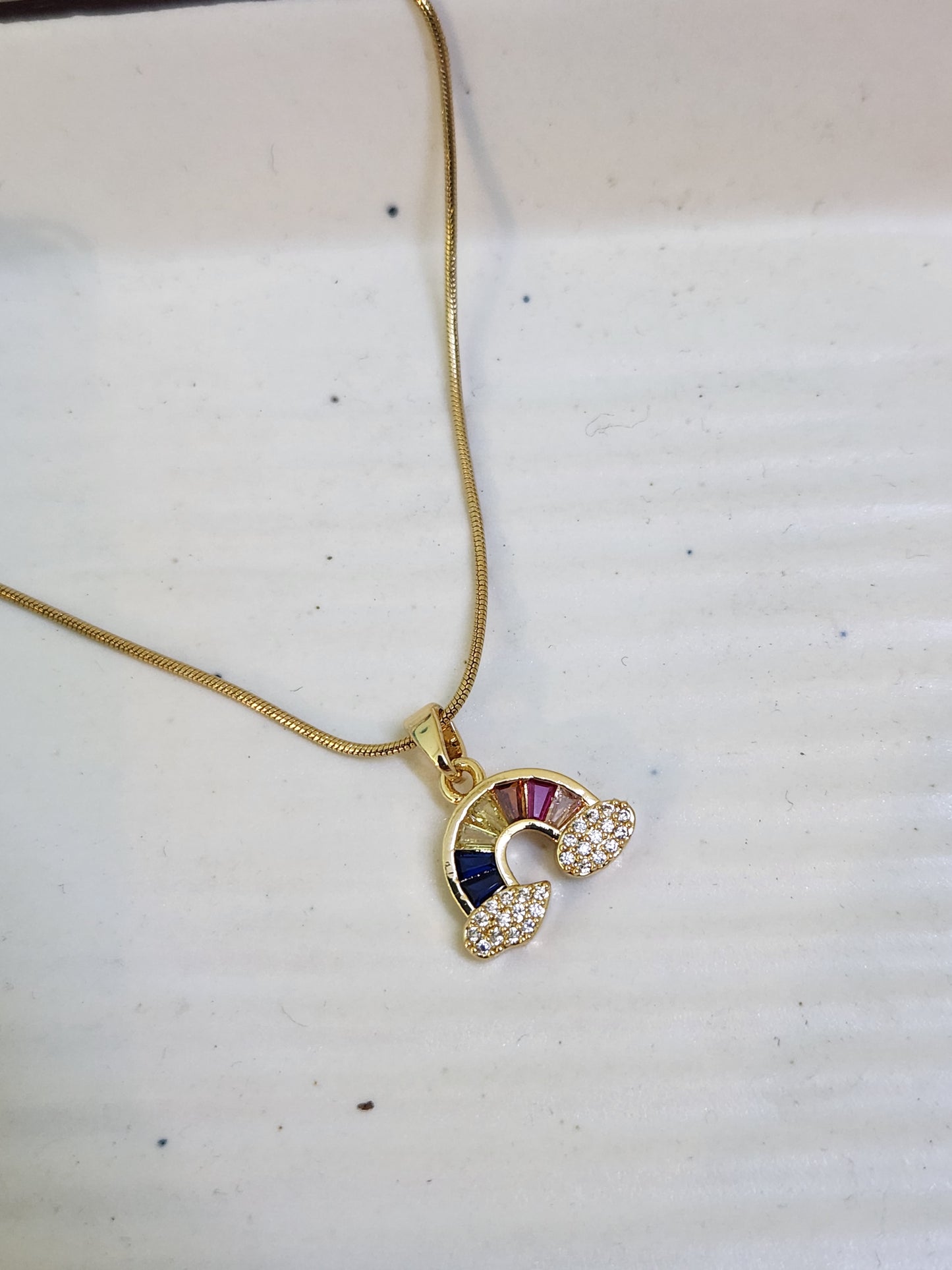 Rainbow Cloud With Zircon & Crystal