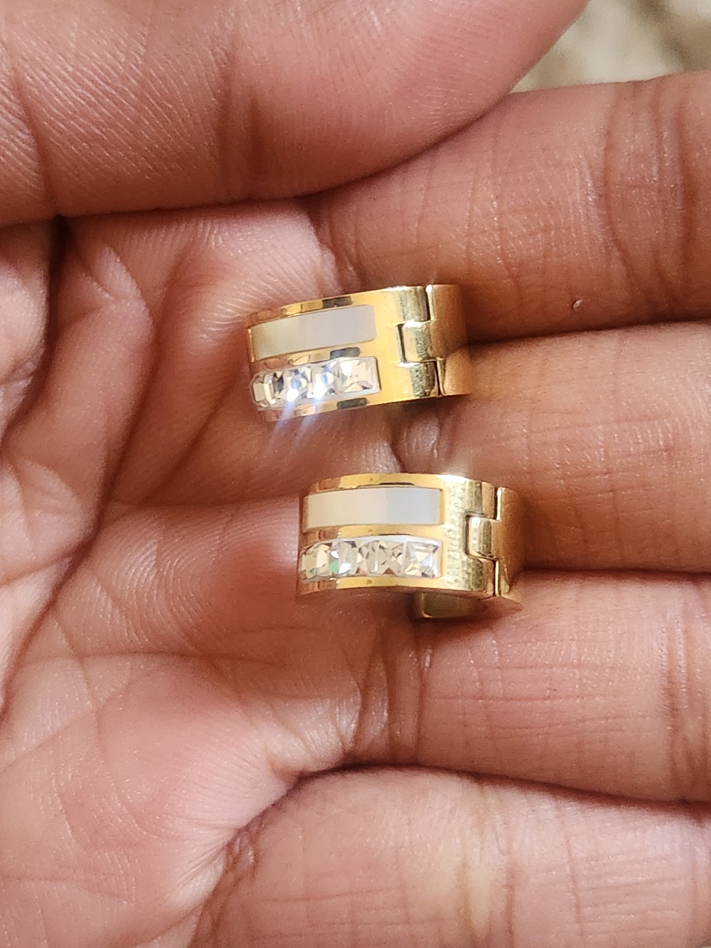 Pearl Zircon Dual Mini Hoops