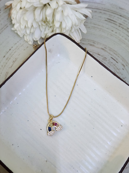 Rainbow Cloud With Zircon & Crystal