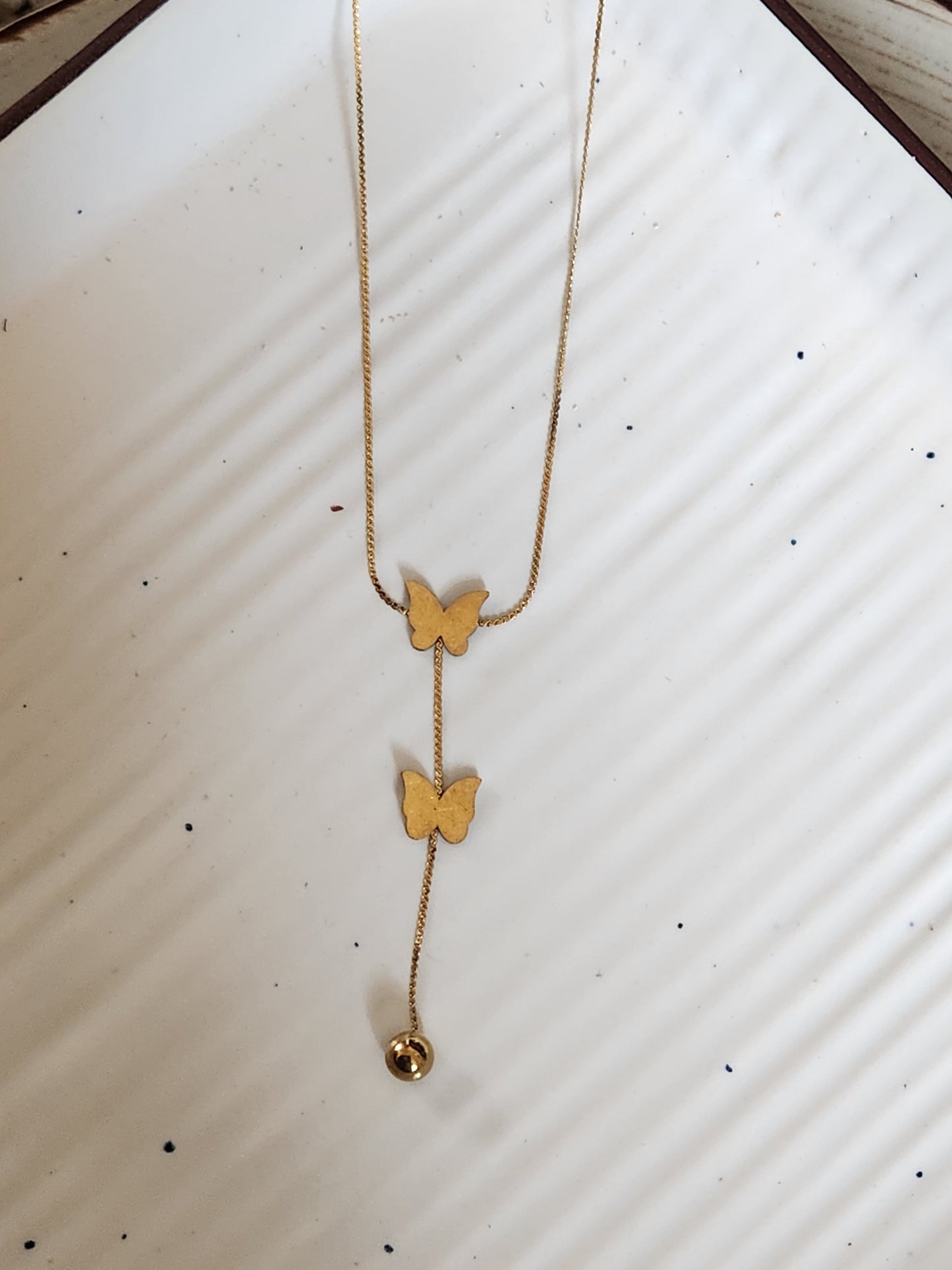 Duo Butterfly Dangler Necklace