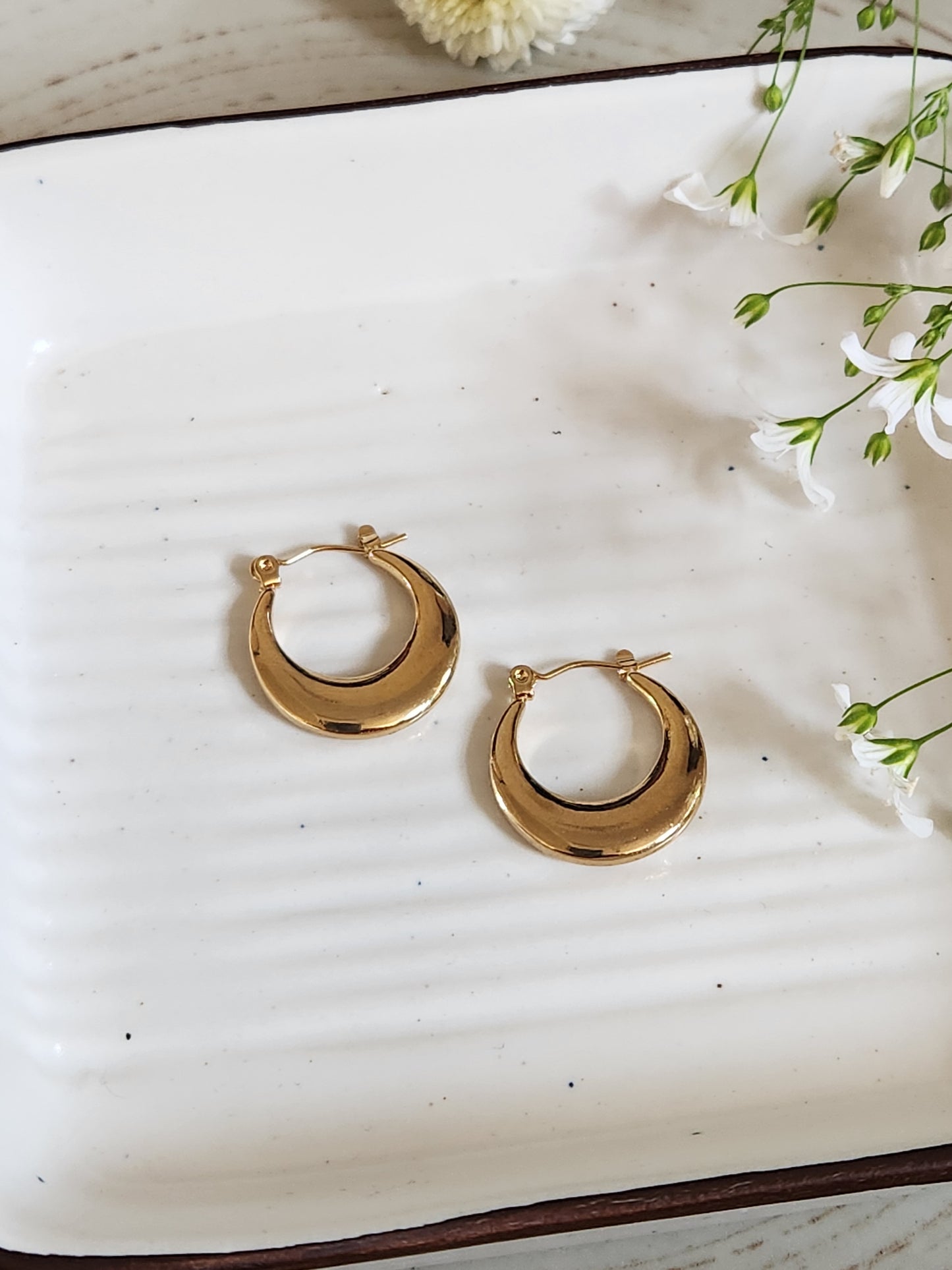 Round Golden Hoops