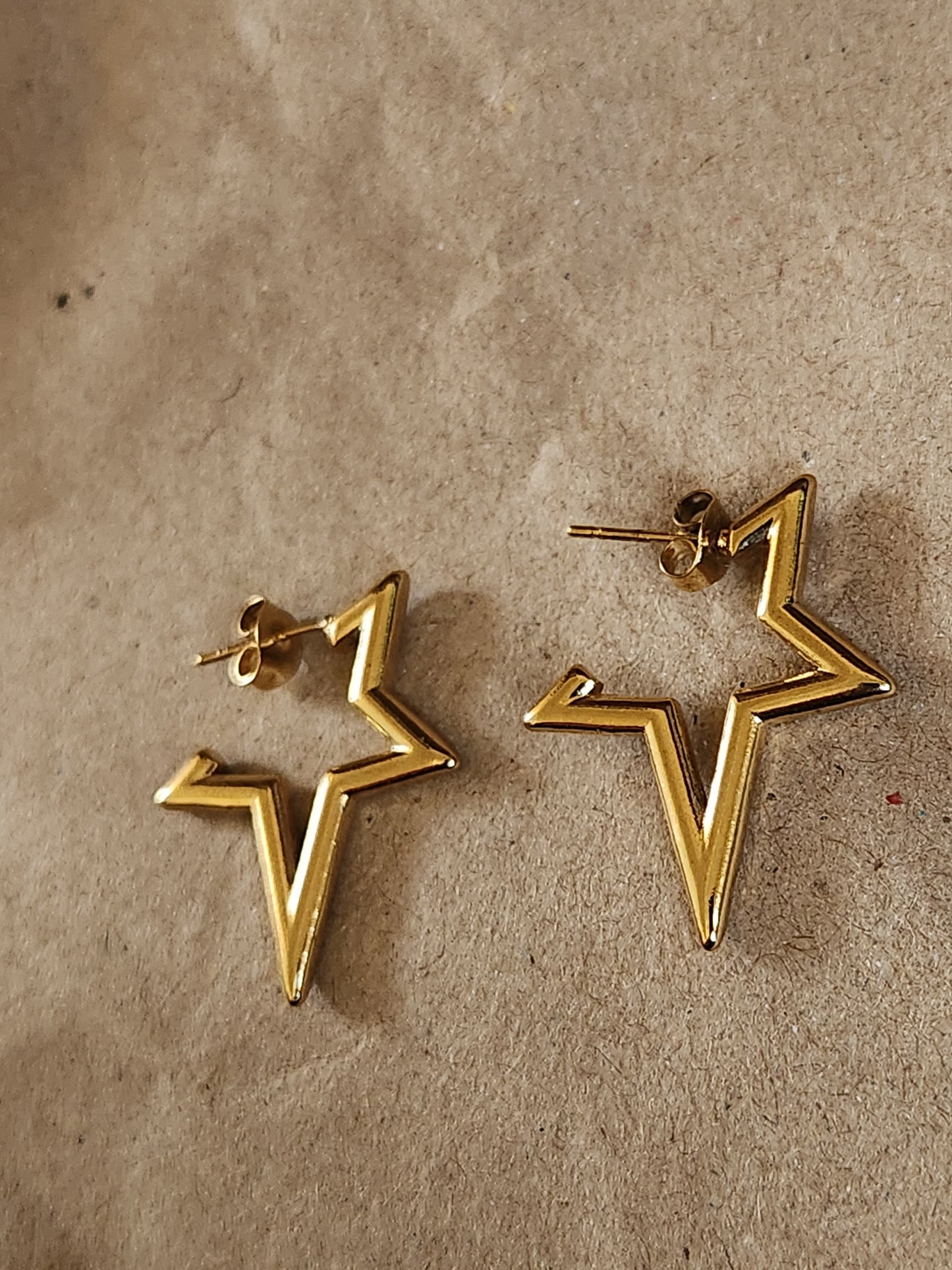 Star Mini Hoops Gold